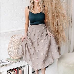 NWT Chicwish textured pom skirt